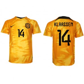 Nederland Davy Klaassen #14 Hjemmedrakt VM 2022 Kortermet